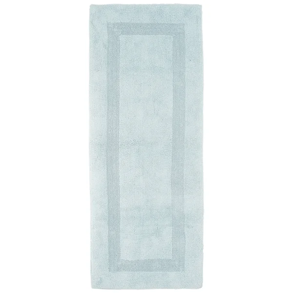 Solid Reversible Long Bath Rug Aqua - Yorkshire Home