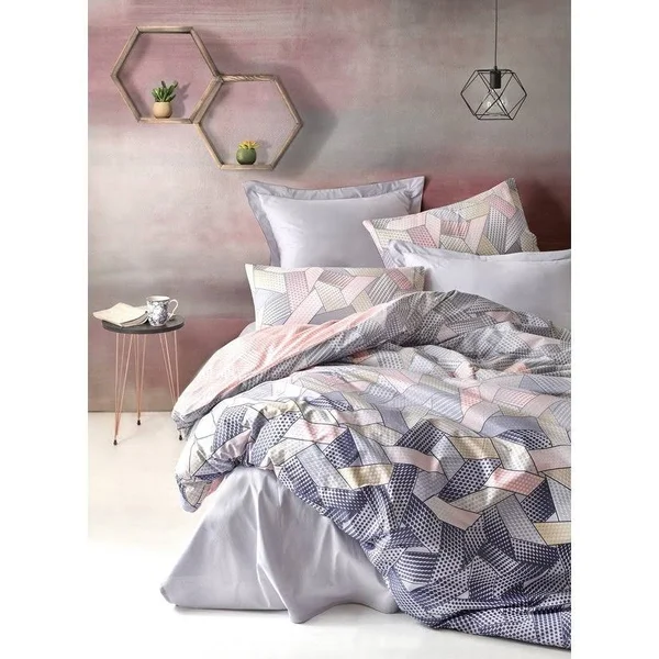 Sussexhome Blush in Gray Full Size Duvet Cover Set, Hypoallergenic - Queen