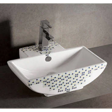 Whitehaus WHKN4051 Isabella Square Wall Mount Basin - White