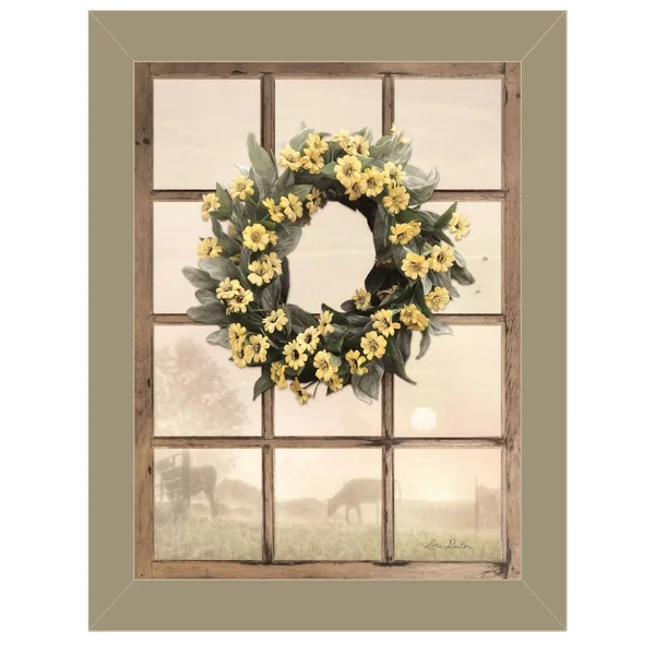 Country Gazing by Lori Deiter - Ready to Hang Framed Print, Taupe Window-Style Frame