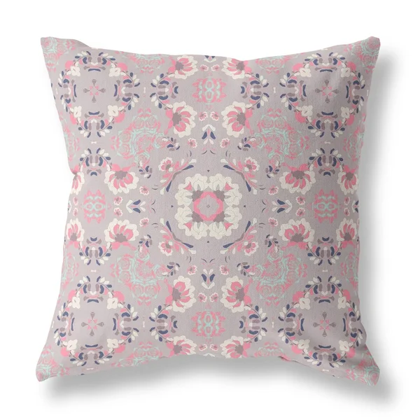 Love and Liberty Suede Zippered Pillow W Insert in Muted Pink 20x22x20x22