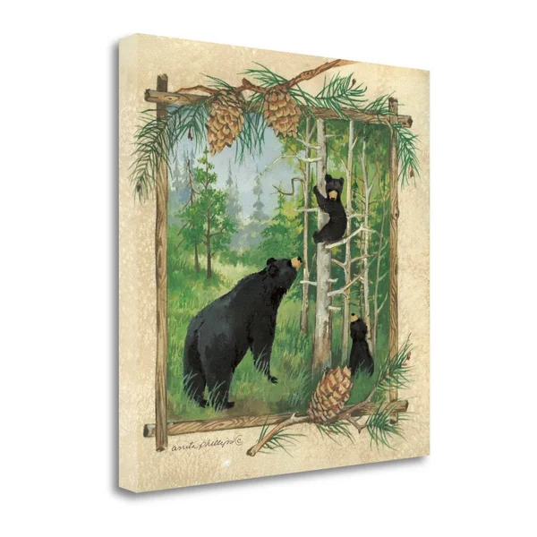 Tangletown Fine Art &Black Bears II& by Anita Phillips Painting Print on Wrapped Canvas