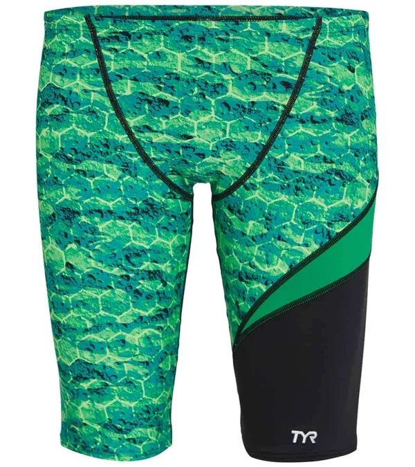 TYR Sago7a Mens Agran Wave Jammer Swimsuit - Green, 28
