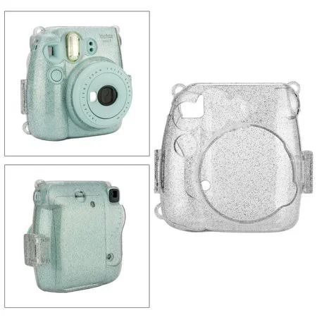 Fujifilm Instax Mini 9 Instant Camera (Smokey White) + Fujifilm Instax Mini Twin Pack Instant Film (20 Exposures) + Glitter Hard