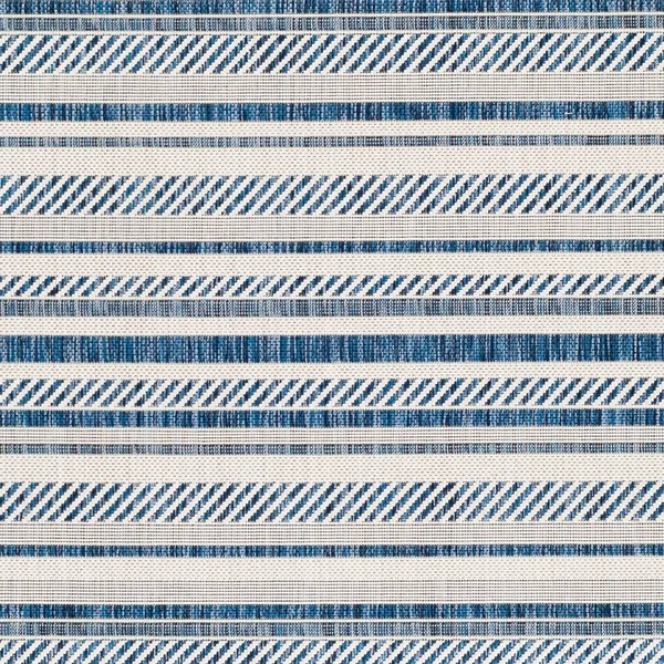 Rikard Indoor/ Outdoor Navy Blue Coastal Stripe Area Rug - 6&7x22 x 9&