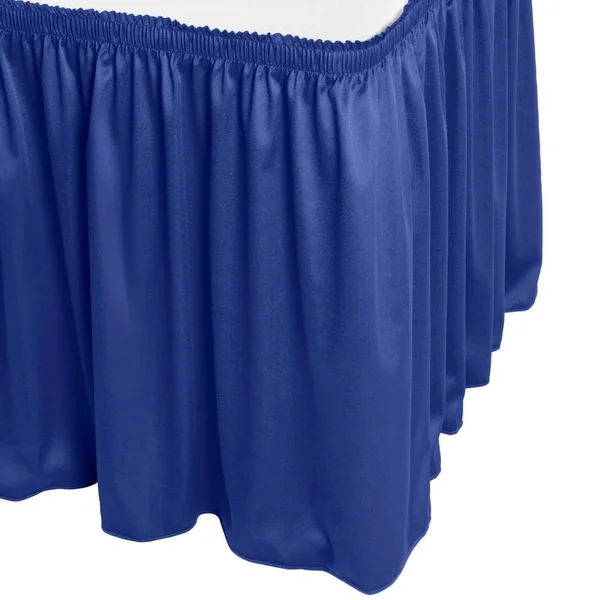 Snap Drape 5412EG29S3-572 Wyndham 17& 6x22 x 29x22 Royal Blue Shirred Pleat Table Skirt with Velcro Clips
