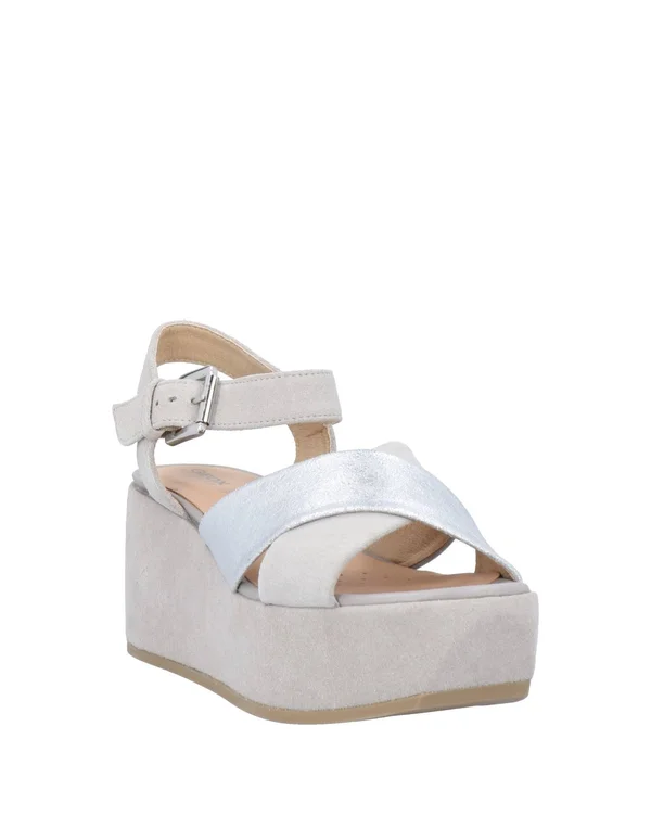 Geox Shoes Zerfie Silver and Light Grey, Size 7