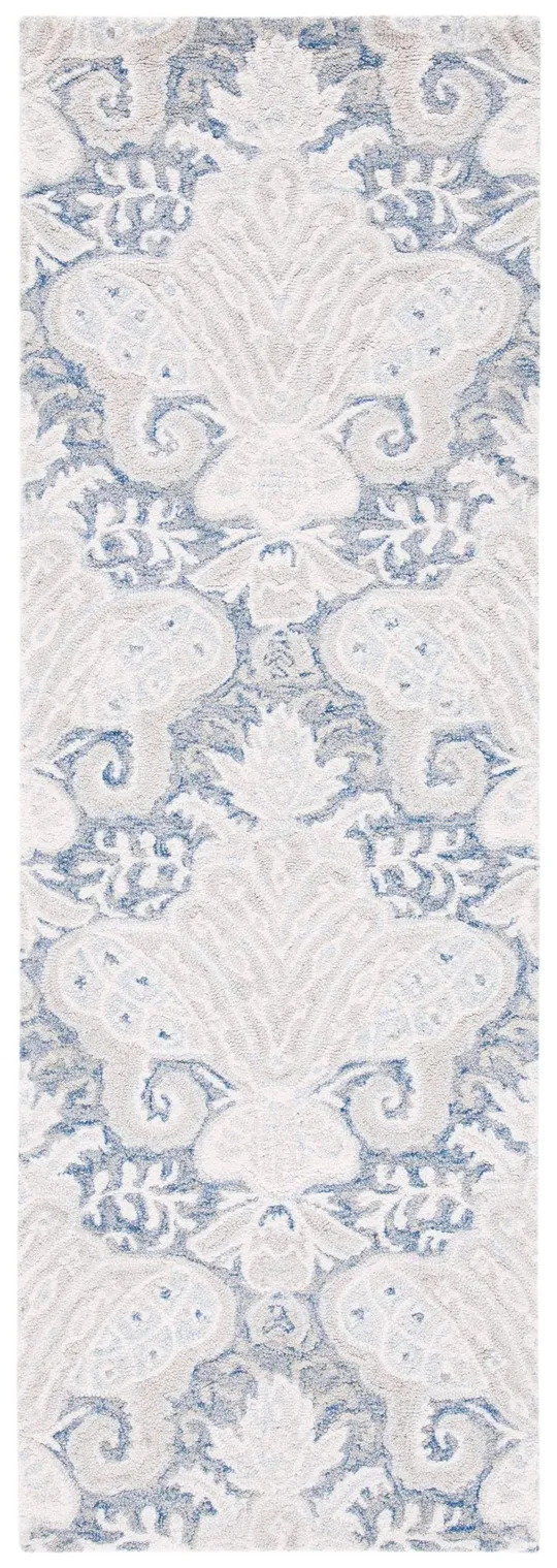 Safavieh Micro-Loop Rug Collection MLP539M - Blue - Ivory - 2&-3x22 x 7&