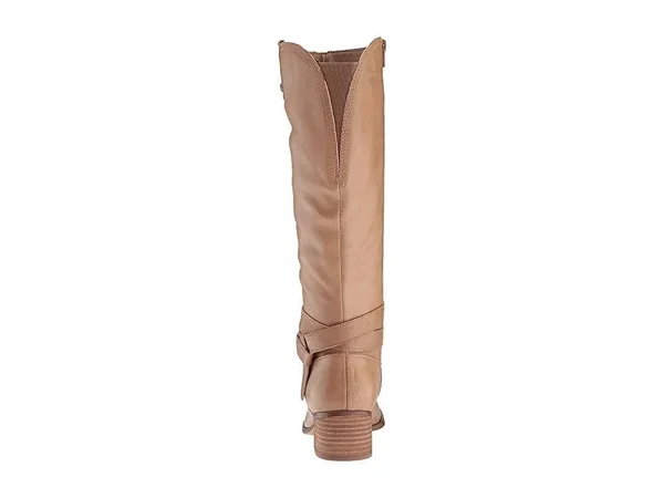 Naturalizer Dev Womens Wide Calf Leather Riding Boots - Oatmeal Leather