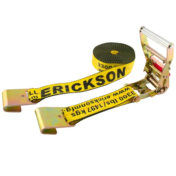 Erickson 78651 2x22 x 50& Ratchet Strap w/ Web Clamp Flat Hooks