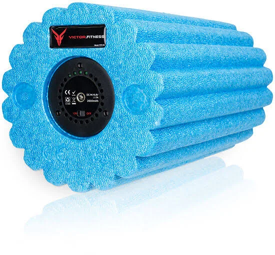 Victor.fitness REVIVERoller Blue High Intensity Vibrating Massage Roller - Built-in, Long Lasting Battery and 3 Modes for Rapid