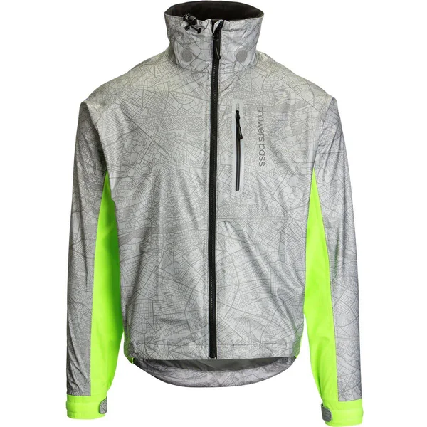 Showers Pass Hi Vis Torch Jacket - Men's Reflective Silver/Neon Green, XXL