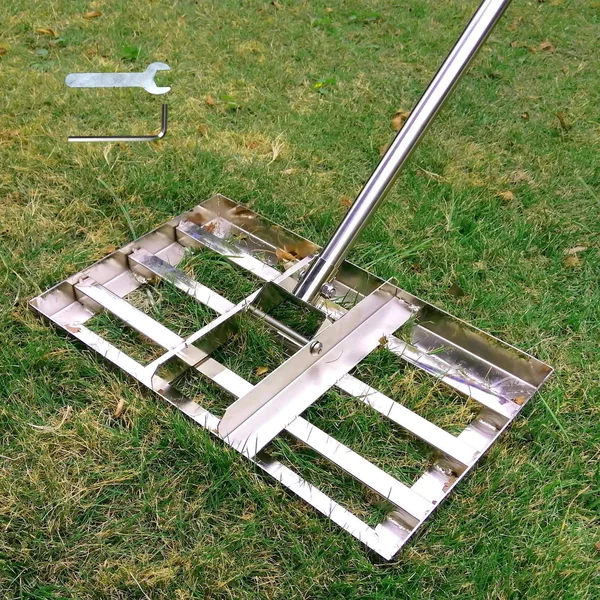 SurmountWay Lawn Leveling Rake, 6.5 ft Lawn Leveling Rake with Stainless Steel Pole, Heavy Duty Stainless Steel Lawn Leveler, Su