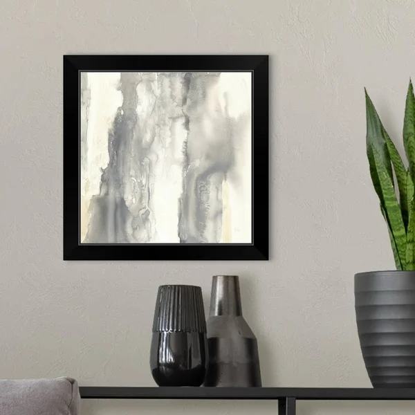 Pale Taupe II, Black Framed Wall Art, 16x16, Great Big Canvas