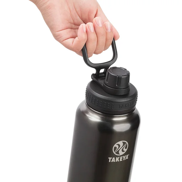 Takeya Actives Insulated Stainless Steel Water Bottle, Gray, 40 oz