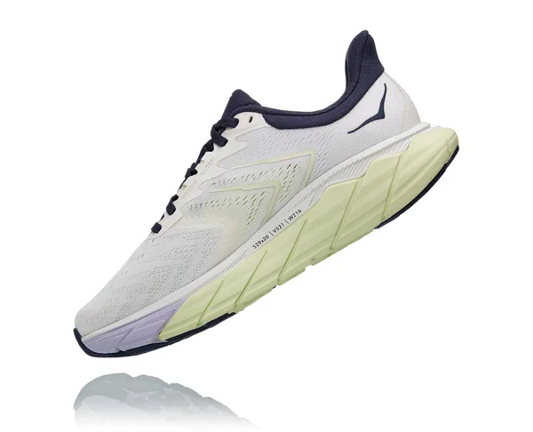 Hoka Women's Arahi 5 Road Running Shoes in Blanc De Blanc/Outer Space - Size 5