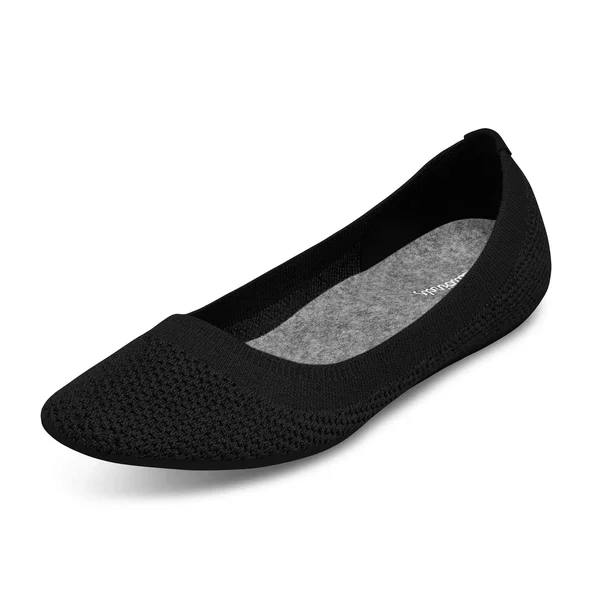 Allbirds Women's Tree Flats - Jet Black, Size 6.5