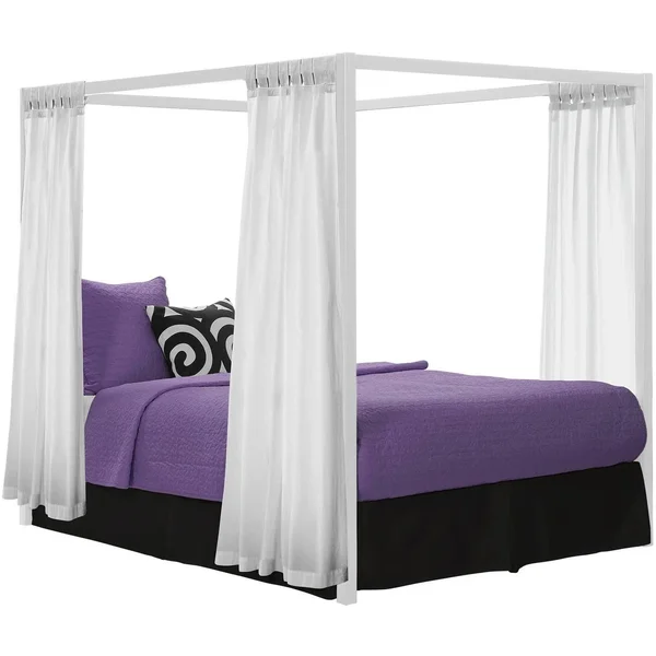DHP Modern Canopy Queen Metal Bed (White)