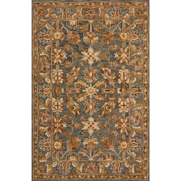 Alexander Home Hand-Hooked Owen Slate Wool Rug - 5& x 7&6, Gray