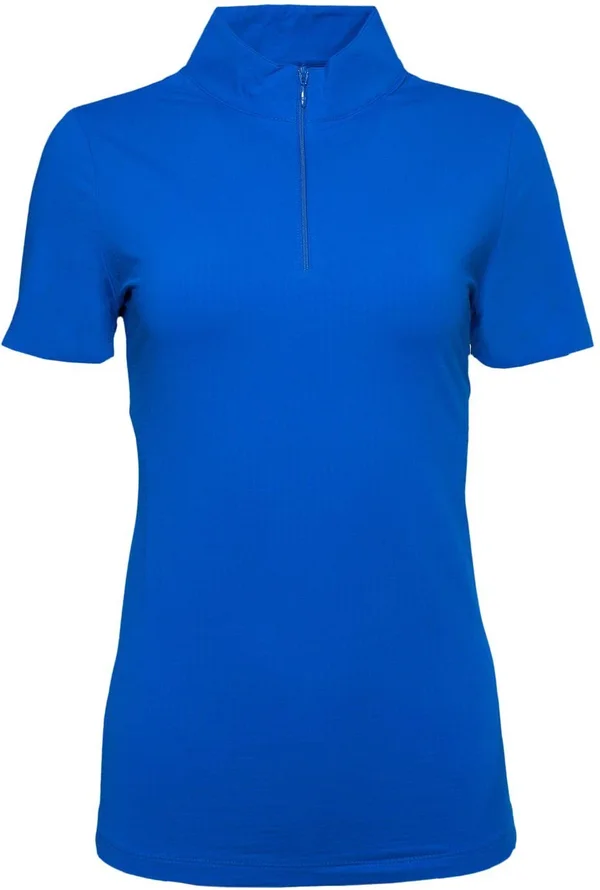 IBKUL Women's Short Sleeve Mock Neck Size SM, Blue