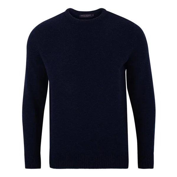Mens 100% British Lambswool Crew Neck Jumper, Oxford Blue, L