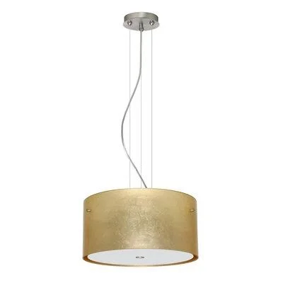 Tamburo 3-Light Single Drum Pendant Besa Lighting Finish: Satin Nickel, Shade Color: Gold Foil, Size: 7.88x22 H x 15.75x22 D