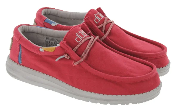 Hey Dude Wally Washed D11526836 Shoes - Molten Lava