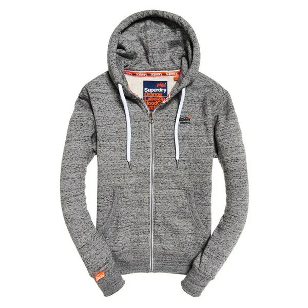 Superdry Orange Label Full Zip Hoodie Grey