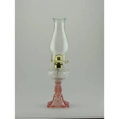 Clear/Pink Sweetheart Oil Lamp Alcott Hill