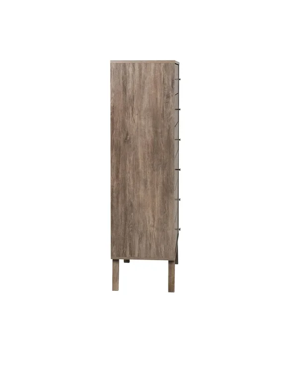 Prepac Milo Mid Century 6-Drawer White Modern Tall Chest