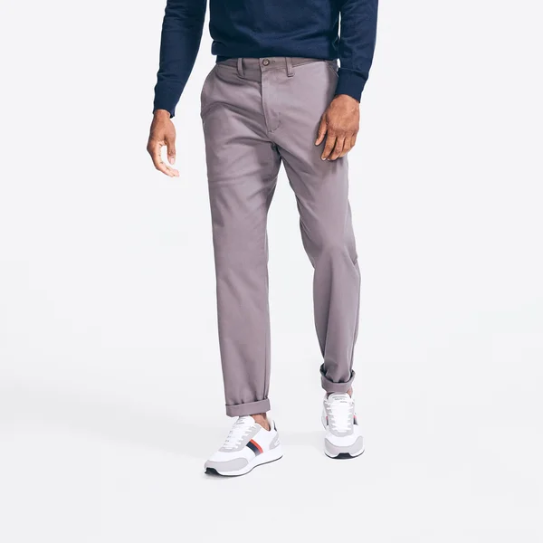 Nautica Men's Classic Fit Wrinkle-Resistant Deck Pant Blue Yonder Heather, 38x32
