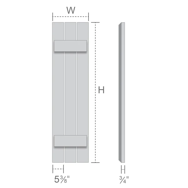 32 1/4x22W x 21x22H TimberCraft Six 5 3/8x22 Boards Joined Board-n-Batten Shutters w/Z-Bar, Rough Sawn Western Red Cedar (Per Pa