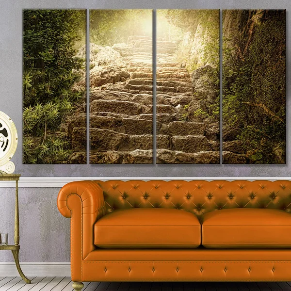 Design Art &Holy Light and Upstairs& Photographic Print Multi-Piece Image on Canvas, Size: 60 in. Wide x 28 in. High - 5 Equal P