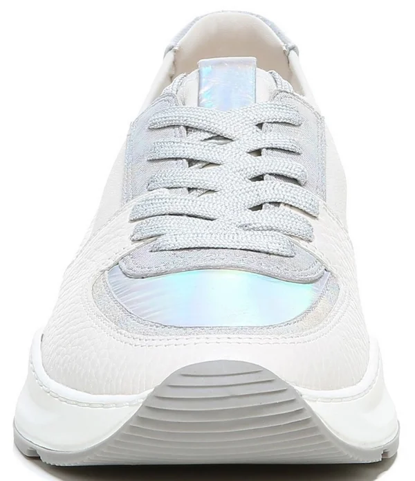 27 Edit Bev Sneaker Shoes, Satin Pearl Leather, 12.0M, Lace-Up Style, Round Toe, Rubber Outsole
