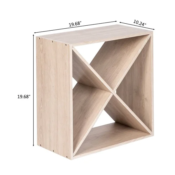 4 Cube Wine Rack Holds 12-16 Bottles - Classic Style Wine Racks - Wood Color