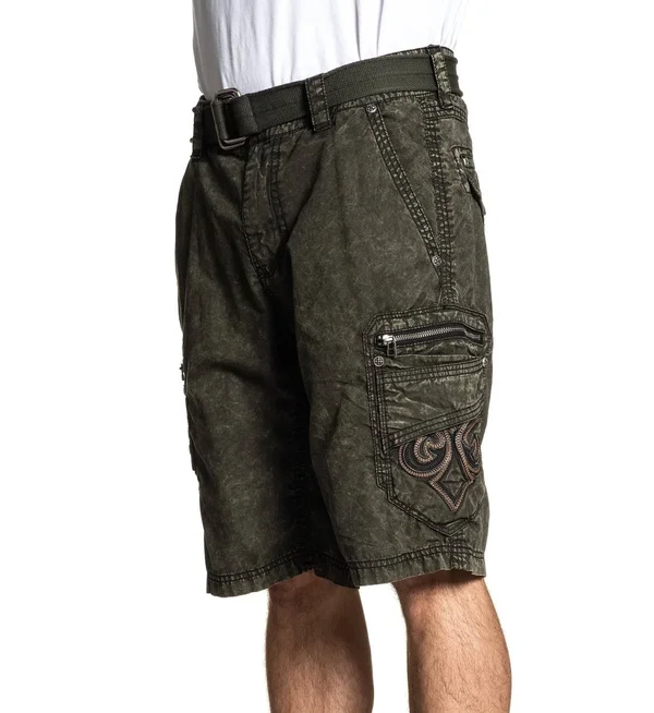 Range Cargo Short Olive Vintage Wash, 30 by Affliction Black Premium