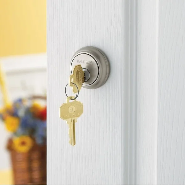 Baldwin Traditional Round Single Cylinder Deadbolt Lifetime Polished Brass