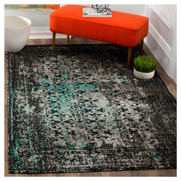 Safavieh CLV223C Classic Vintage Navy - Teal Area Rug - 3& x 5&