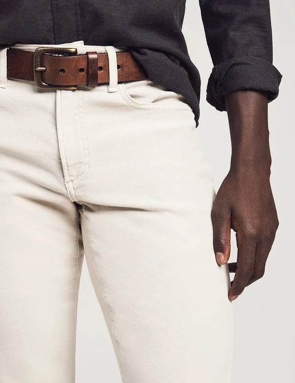 Faherty Men's Stretch Terry 5-Pocket Pants - Stone - Size 32, Cotton/Rayon/Lyocell