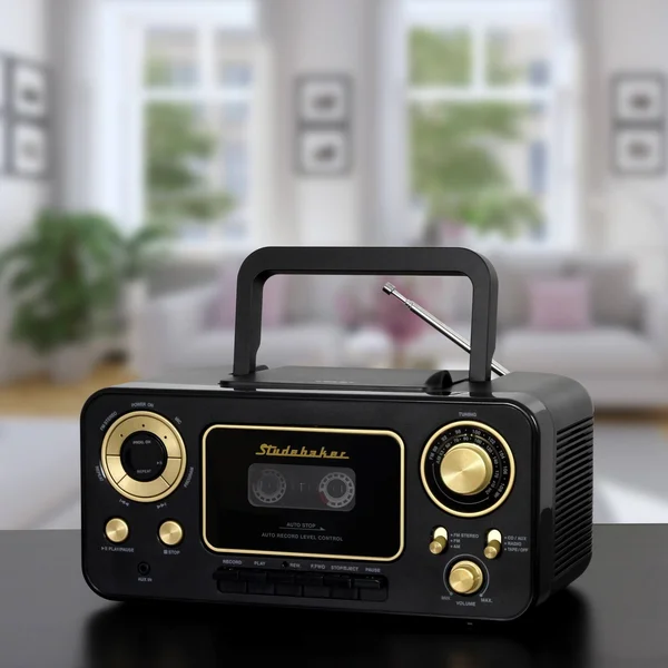 Studebaker Portable CD Player with Am/fm Radio and Cassette Player/Recorder (SB2135) - Black