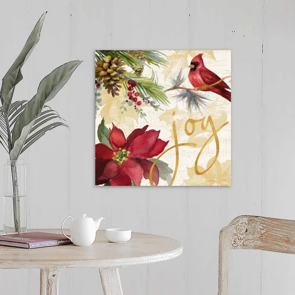 Christmas Poinsettia I, Canvas Wall Art, 20x20, Great Big Canvas