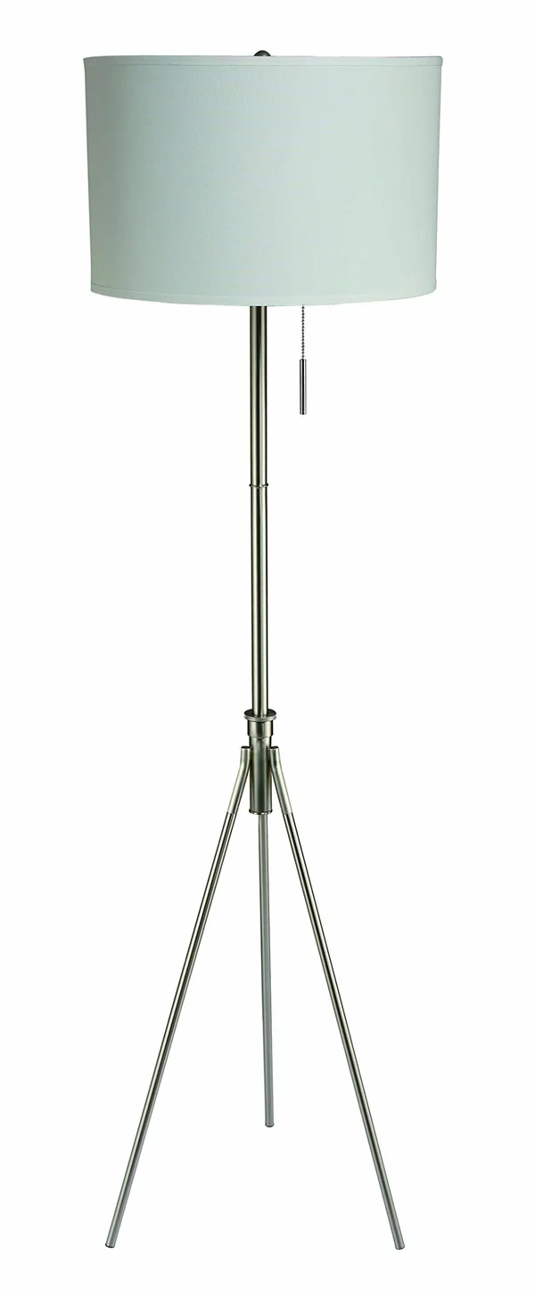 Sh Lighting 31171F-SN Adjustable Brush Steel Finish Tripod Floor Lamp - 71x22 H