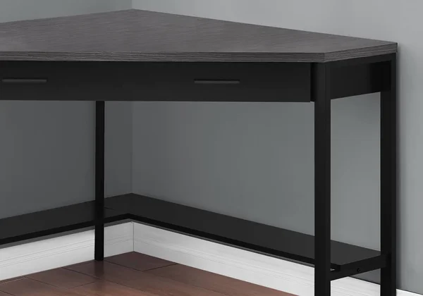 42x22 Black and Gray L-Shaped Contemporary Computer Desk