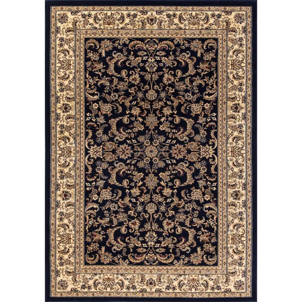 Great American Distributors C483.01.NV.5R 5 ft. Classic Eternal Traditional & Oriental Rug - Navy & Cream, Blue