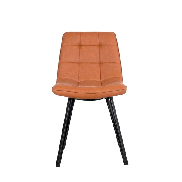 Porthos Home Rai Dining Chairs Set of 2 with Tufted PU Leather Upholstery and Sturdy Metal Legs (Sleek Armless Design)