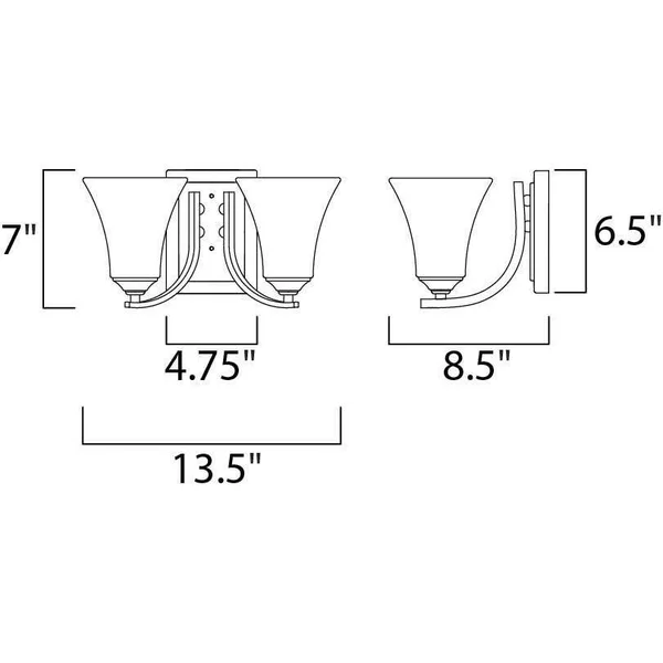 Maxim 20099FTOI Aurora 2-Light Bath Vanity, Oil Rubbed Bronze