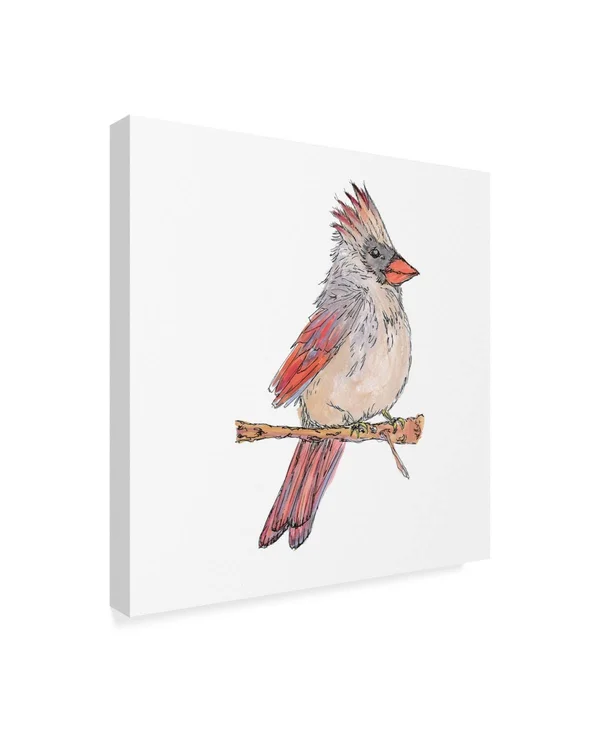 &White Cardinal& Graphic Art Print on Wrapped Canvas Trademark Fine Art Size: 18x22 H x 18x22 W x 2x22 D