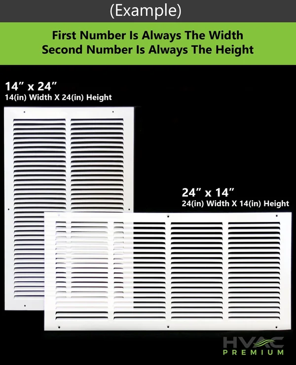 20x22 x 22x22 Return Air Grille - Sidewall and Ceiling - HVAC Vent Duct Cover Diffuser - [White] [Outer Dimensions: 21.75W x 23.