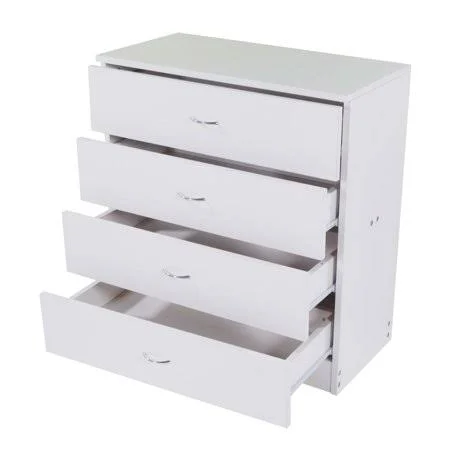 MDF Wood Simple 4-Drawer Dresser White, Women's, Size: 2#