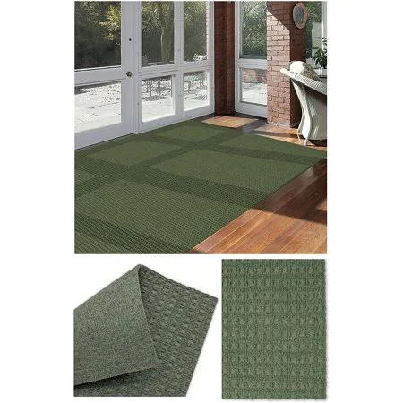5&x5& Soft and Durable Interlace Indoor - Outdoor Area Rugs Lightweight and Flexible for Easy Cleaning and Transport (Color: Oli